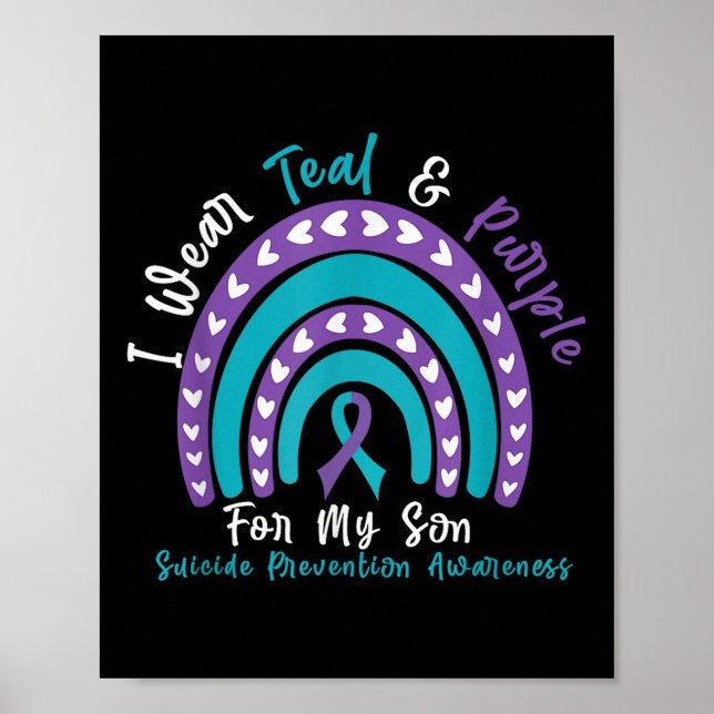 Poster Vestir Teal &amp; Roxo Para A Prevenção Do Suicídi (Frente)