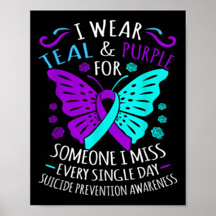 Poster Vestir Teal E Roxo Feliz Sensibilização Suicida Su