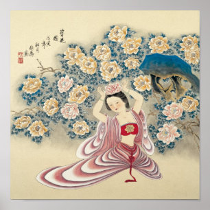 Póster Vestir uma flor na cabeça