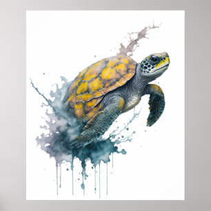 Poster Vestoura Majestosa - Tartaruga Aquosa
