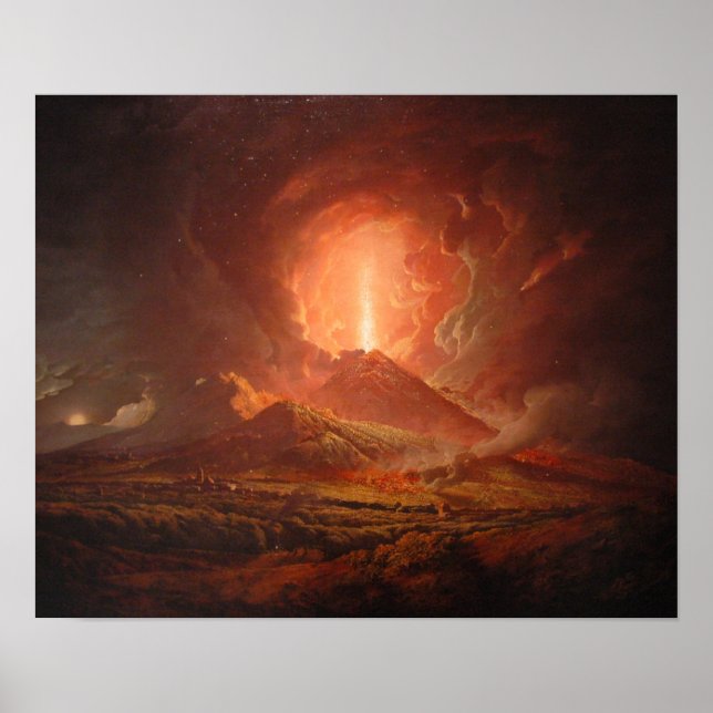 Poster Vesúvio de Portici, Joseph Wright de Derby (Frente)