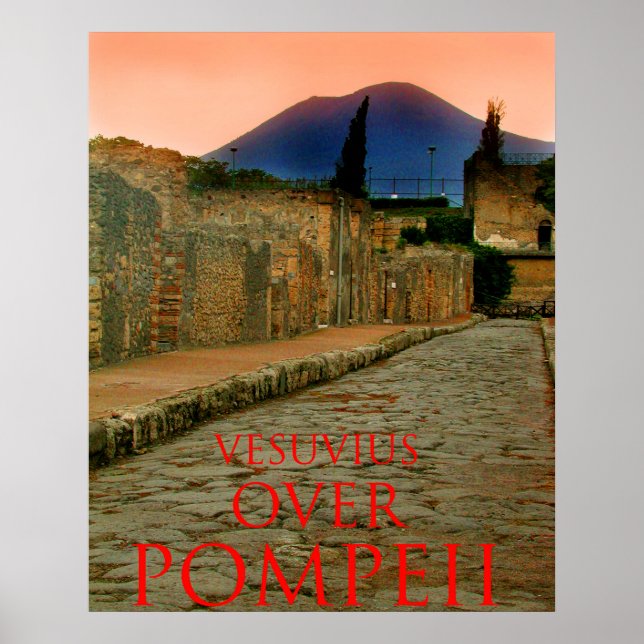 Póster vesúvio sobre pompeia (Frente)
