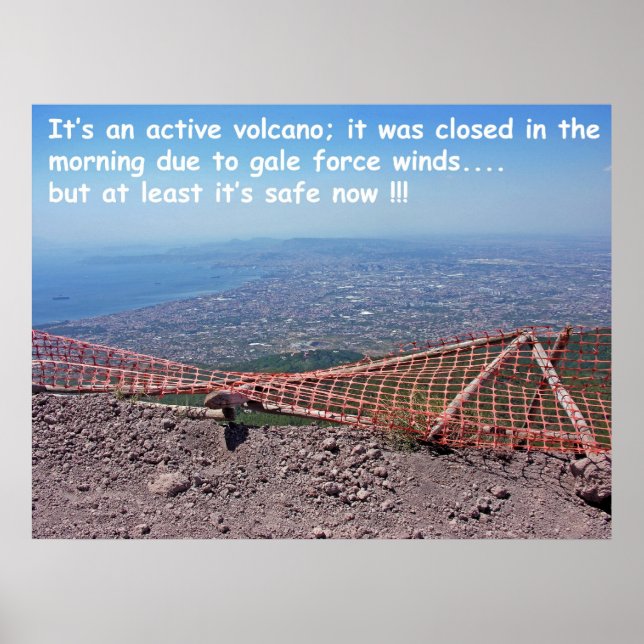 Póster Vesúvio Volcano Humor (Frente)