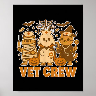 Poster Vet Crew Halloween Cão Gato Capybara Pet Te