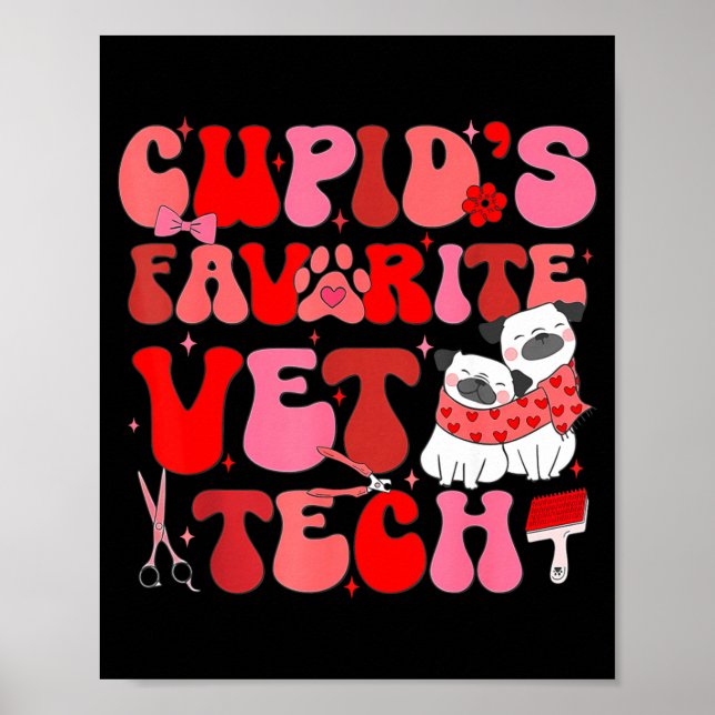 Poster Vet Tech Valentines Day Veterinary Vet Student Vet (Frente)