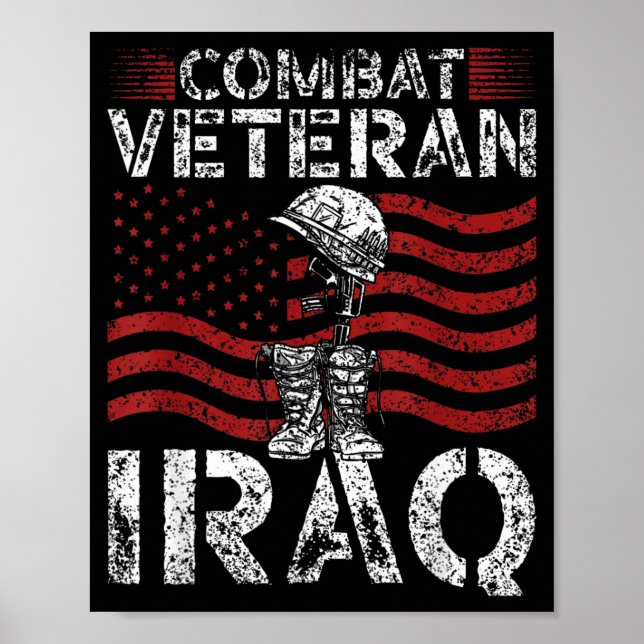 Poster Veterano de Combate Implantação no Iraque Dia dos  (Frente)