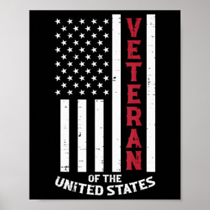 Poster Veterano Do Memorial Do Bandeira Dos Estados Unido