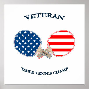 Póster Veterano do ténis de mesa