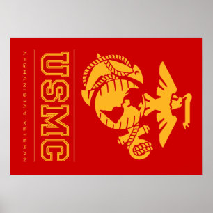 Póster Veterano do USMC Afeganistão