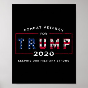 Poster Veterano Para Trump 2020&# - Mantenha Nossa Força