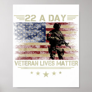 Poster Veterano Vive 22 Dias de Consciência Suicida Ptsd 