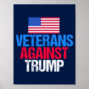 Poster Veteranos Contra a Eleição Azul de Trump