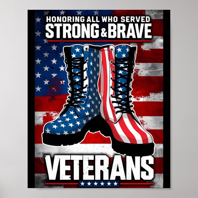 Poster Veteranos fortes e corajosos (Frente)