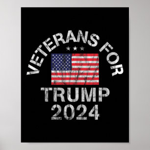 Poster Veteranos Militar Para Trump 2024