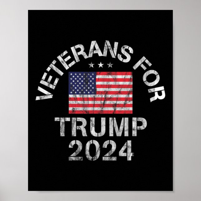 Poster Veteranos Militar Para Trump 2024 (Frente)