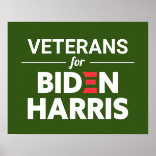 Poster Veteranos para Biden Harris Texto Personalizado Ve