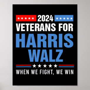 Poster Veteranos Para Harris Campanha Presidencial W 2024
