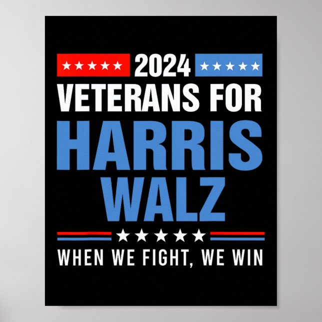 Poster Veteranos Para Harris Campanha Presidencial W 2024 (Frente)