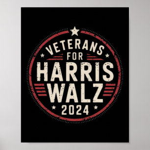 Poster Veteranos Para Harris Waltz Wheimer 2024 American