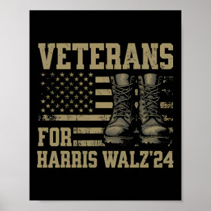 Poster Veteranos Para Harris Wheimer Waltz 2024 President