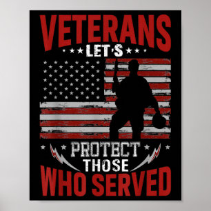 Poster Veteranos Protegem Aqueles Que Serviram Memoriais
