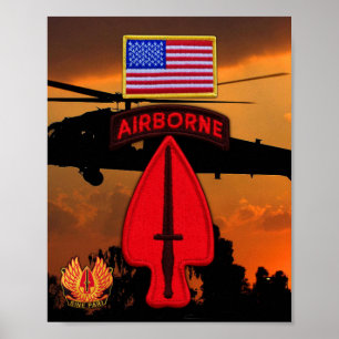 Póster Veteranos Recon do Exército USASOC Especial Ops L