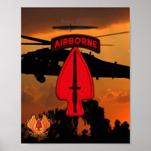 Póster Veteranos Recon do Exército USASOC Especial Ops L
