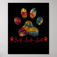 Veterinária Rainbow Paw Print Heartbeat Vet Tech