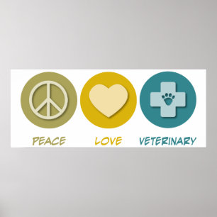 Poster Veterinário do amor da paz
