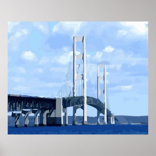 Poster Vetor de ponte Mackinac (Frente)