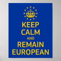 Vetor Moderno Amarelo Azul Manter Calmo Coroa Euro