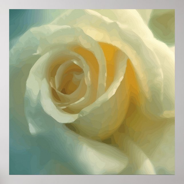 Póster Vetor White Rose (Frente)