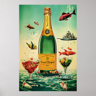 Poster Veuve Cliquot Champagne Poster, Vintage Álcool Anú