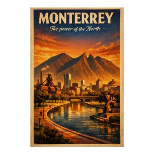 Póster Viagem à cidade de Monterrey, México 2026