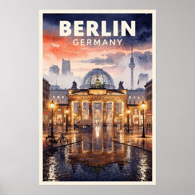 Poster Viagem Antiga Berlim Alemanha (Frente)