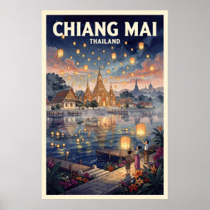 Poster Viagem Antiga Chiang Mai Tailândia