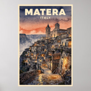 Poster Viagem Antiga Matera Itália