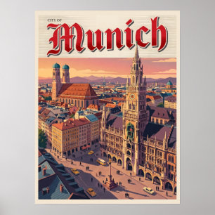 Poster Viagem Antiga Munique Alemanha