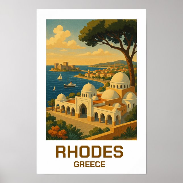 Poster Viagem Antiga Rodes Grécia (Frente)
