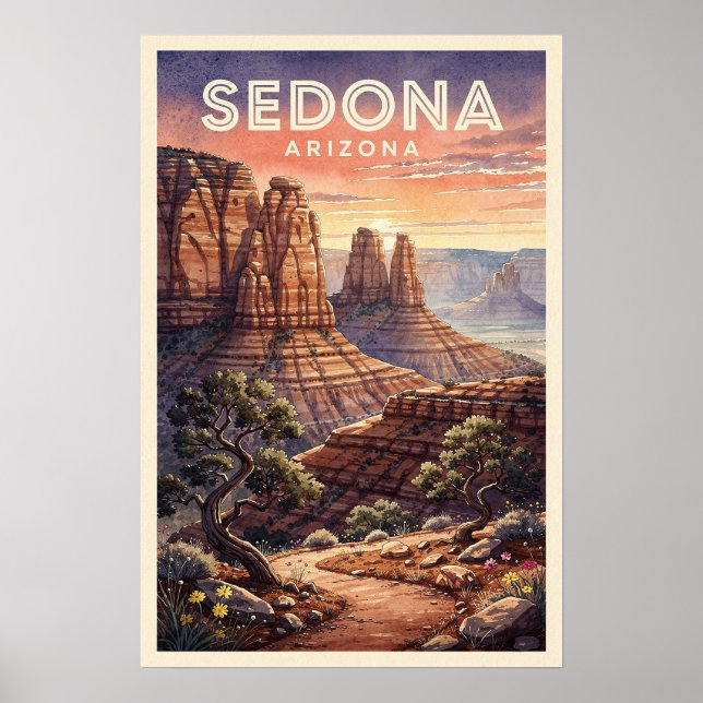 Poster Viagem Antiga Sedona Arizona (Frente)