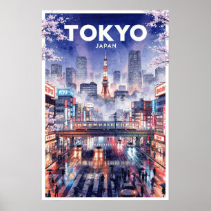 Poster Viagem Antiga Tóquio Japão