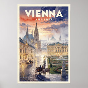 Poster Viagem Antiga Viena Áustria