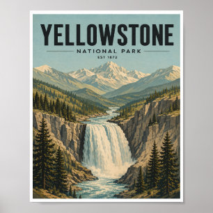 Poster Viagem ao Parque Nacional de Yellowstone Vintage
