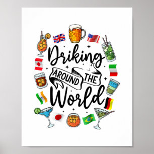 Poster Viagem ao redor do mundo Bebendo Show