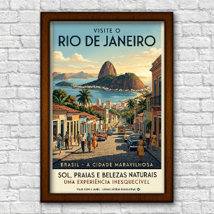 Poster Viagem ao Rio de Janeiro, Brasil dos anos 60