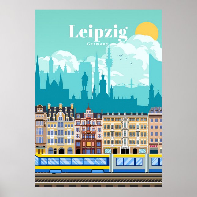 Poster Viagem Art Viagem Para Leipzig Alemanha (Frente)