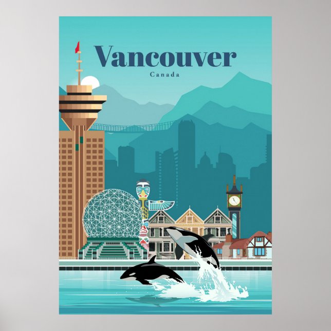 Poster Viagem Art Viagem Para Vancouver (Frente)