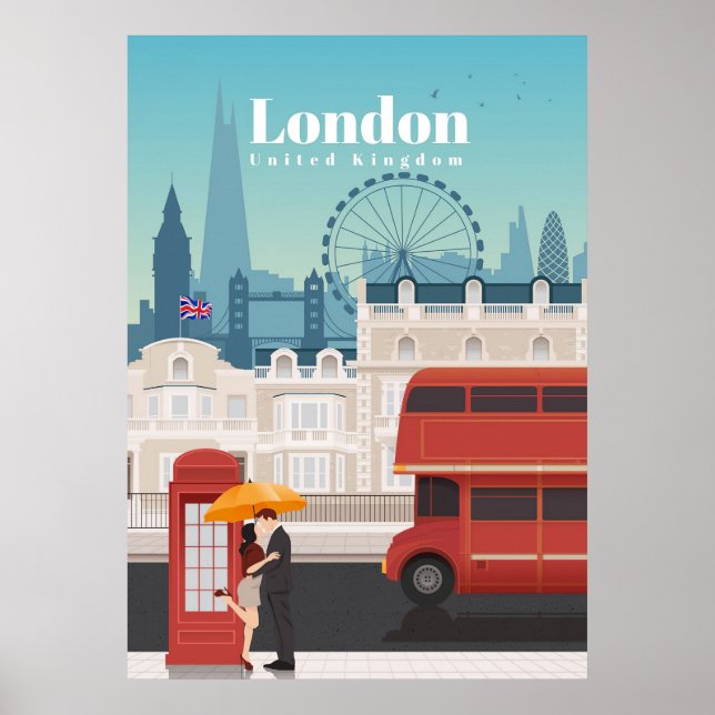 Poster Viagem Art Viagem to London Inglaterra (Frente)