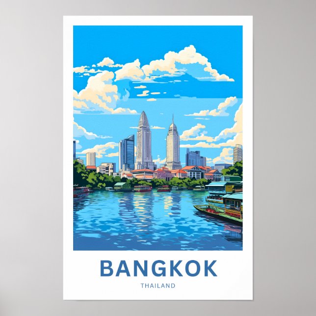 Poster Viagem Bangkok Tailândia (Frente)