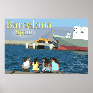 Póster Viagem Barcelona, Espanha